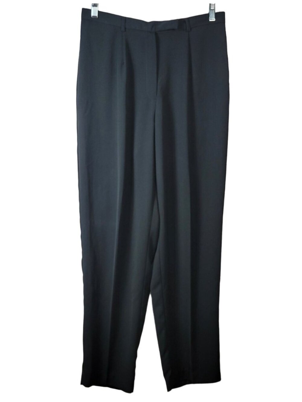 Venezia Women Dress Pants Black SZ 14 Taper Pockets Pleat Polyester Officecore